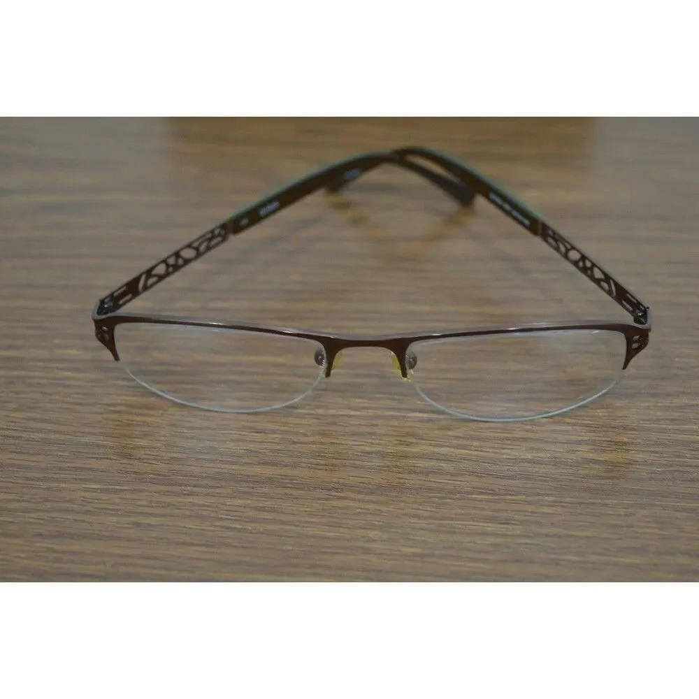 Guess Women's Cat Eye Glasses 37 Frame Grooved Metal 50 18-135 Eyeglasses 1504